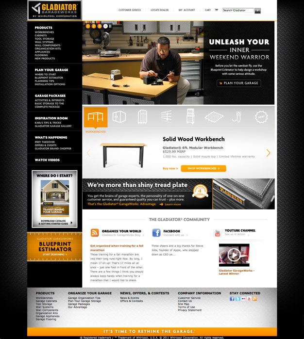 Gladiator GarageWorks Site Redesign