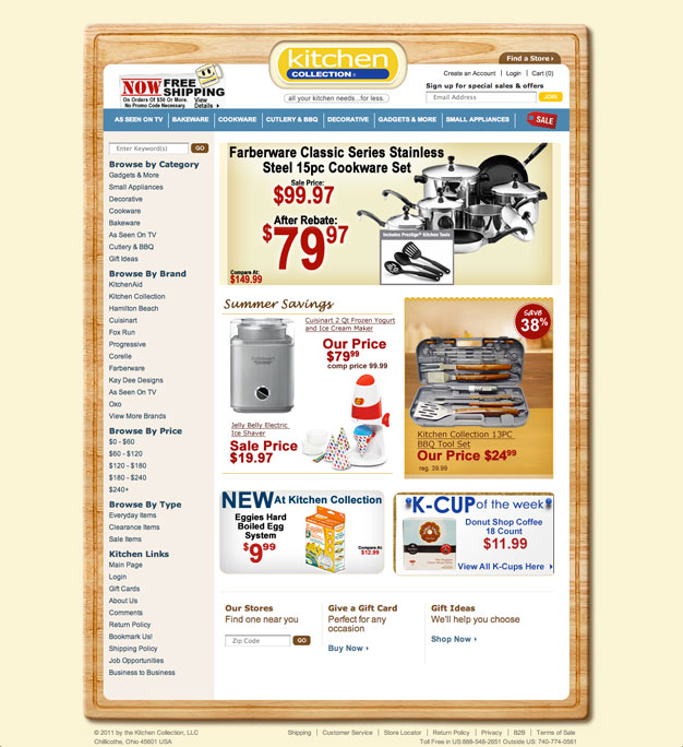 Kitchen Collection Site Redesign